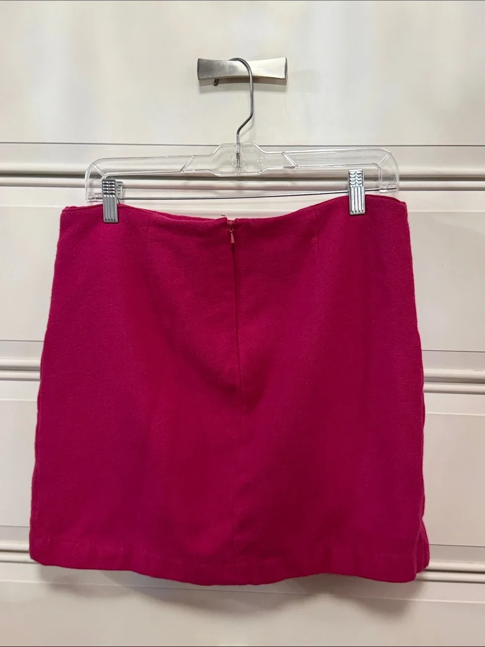 Tommy Hilfiger Raspberry Knit Mini Skirt with Gold Buttons